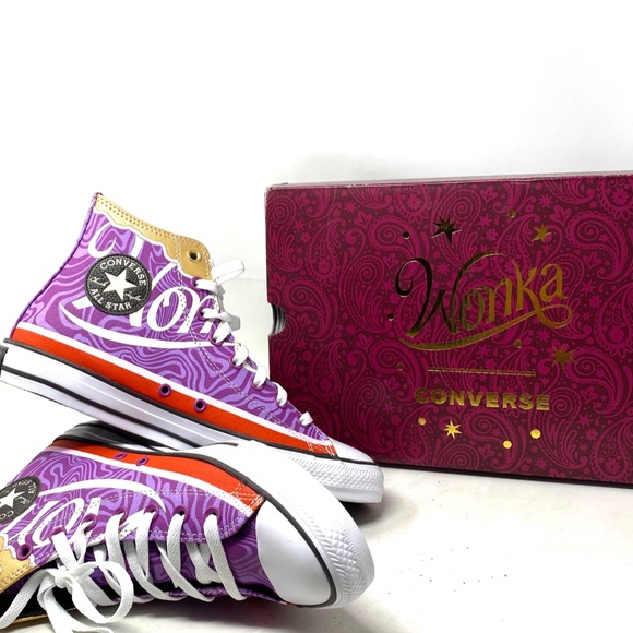 Converse Wonka Ctas High Top Shoes Men's Size Skate Pixel Purple Canvas A08154C - Picture 3 of 10